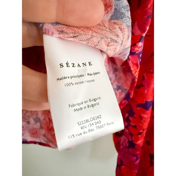 Sézane | Sezane | Abelia Blouse | Fuchsia Floral | Sz 36 / Us Sz 4 - Picture 8 of 11